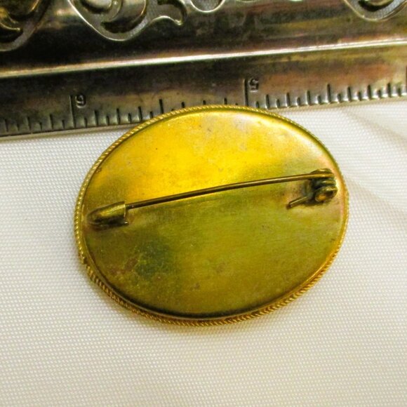 VINTAGE Italian Micromosaic Brooch: Floral Tesserae Tile Micro Mosaic Pin - Picture 13 of 14